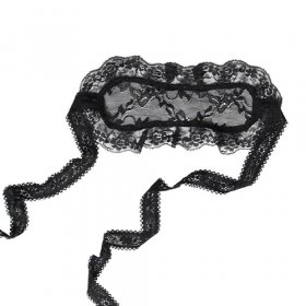 Black Charming Floral Lace Eyeshade Accessories
