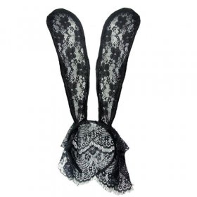 Lovely Floral Lace Bunny Ears Headwear With Veil