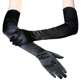 Elegant Ladies Satin Lengthened Gloves