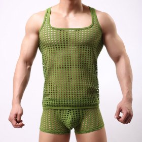 New Design Checked Hollowed-out Vest Made For Men