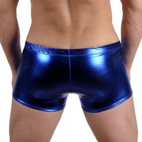 New Style Hot Stamping Faux Leather Boxer Briefs