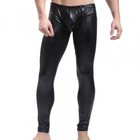 Men Sexy Evening Show Slim Leather Pants