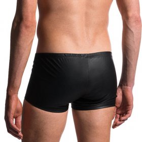 Men's Faux Leather Easy To Open Boxer Brief