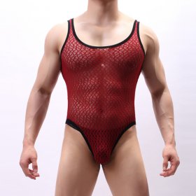 New Arrival Men Sleeveless One Piece Suit Teddy