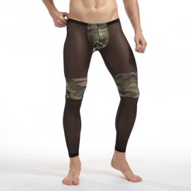 Nigth Show Spliced With Camouflage Mesh Shaping Pants