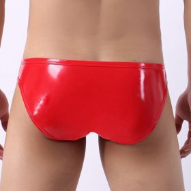 Hot Low Waist Patent Leather Easy Opened Panty