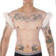 Hot Men Feather Rhinestone Fishnet Vest Nightwear
