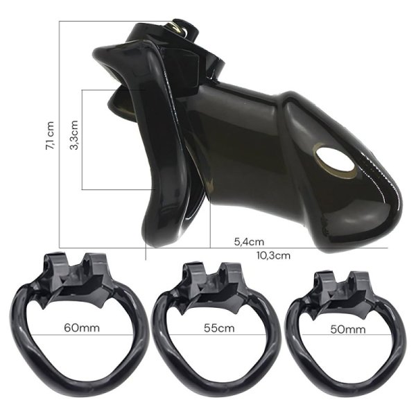 Rikers Locking Chastity Device - Black