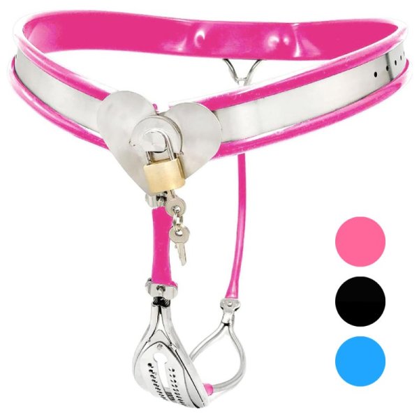 Invisible Lockable T-Back Chastity Panties with Hole