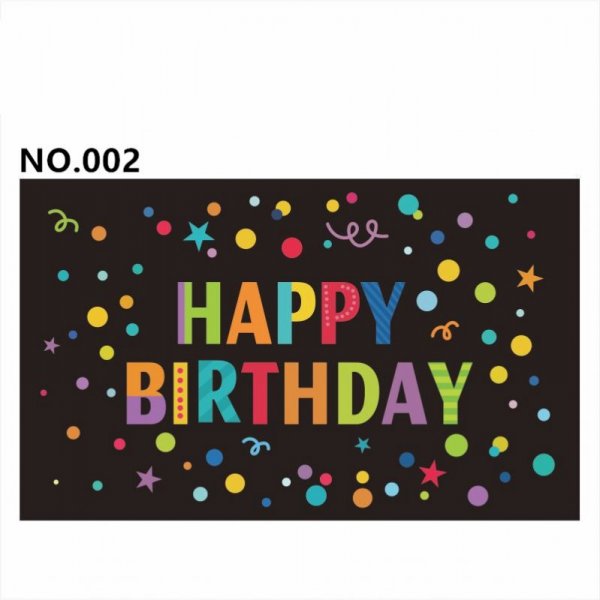 D801 Black&Golden Birthday Banner