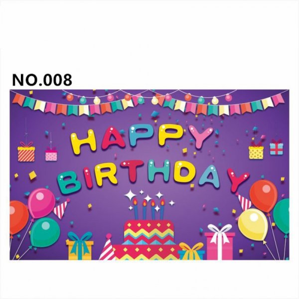 D801 Black&Golden Birthday Banner