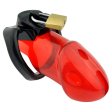 Rikers Locking Chastity Device - Red