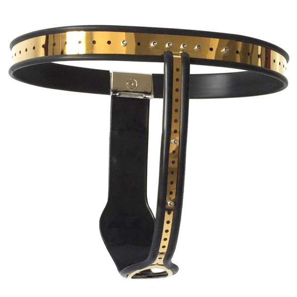 Golden Female Adjustable Rigid Chastity Belt