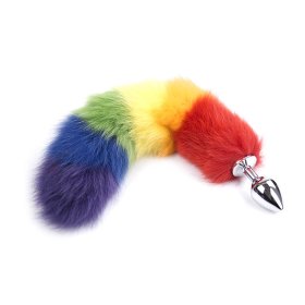 Colorful Fox Tail Steel Butt Plug