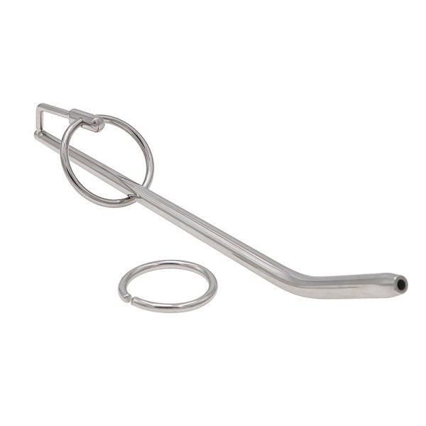 Bent Solid Penis Plug With Ring