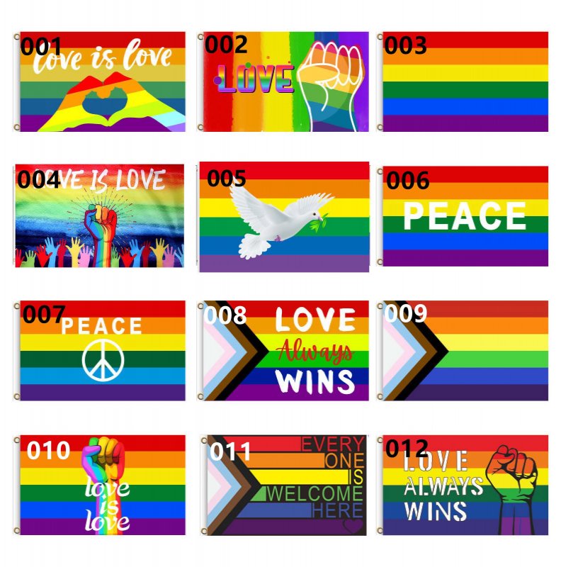 D700 Love & Peace Gay Pride Flag