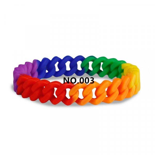 D705 LGBT Rainbow Silicone Bracelet