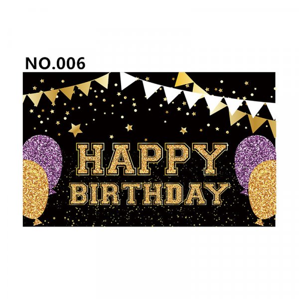 D801 Black&Golden Birthday Banner