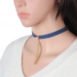 N314 Metal Tassel Denim Collar