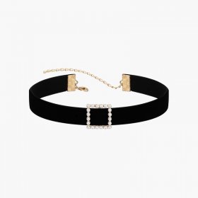 N333 Square Pearl Velvet Collar