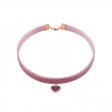 N335 Lotus Pink Heart Velvet Collar