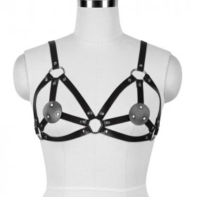 Leather Bra With Nipple Cover