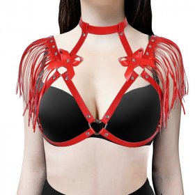 Punk Rave Outfits Bra Harness With Shoulder Tassel