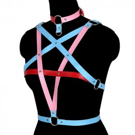 Tiffany Blue Chest Belt Waist Strap Collar Set