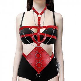Buckled Leather Cutout Suit Steam Punk Body Harness