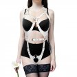 Halter Bra Harness Buckled With Open Crotch Panty