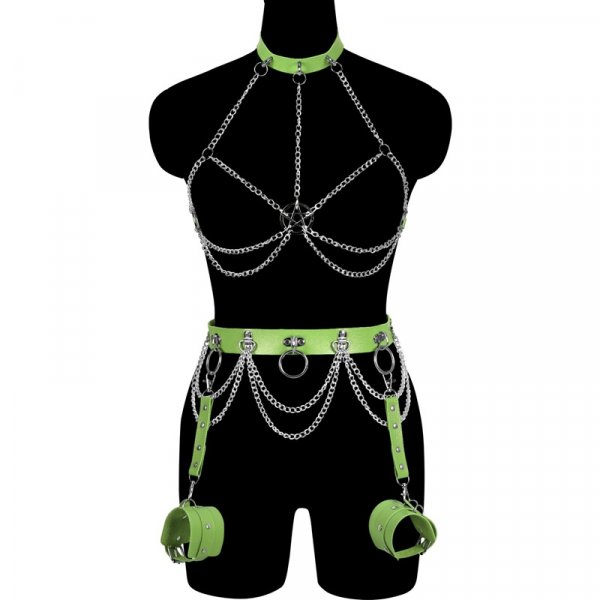 Multi Layer Bra Chain Wrist Cuff Body Harness