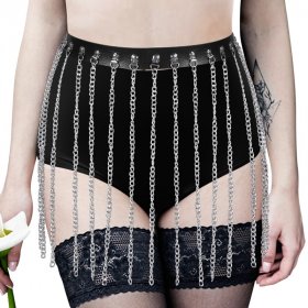 Long Tassel Chain Waist Belt Steam Punk Skirt