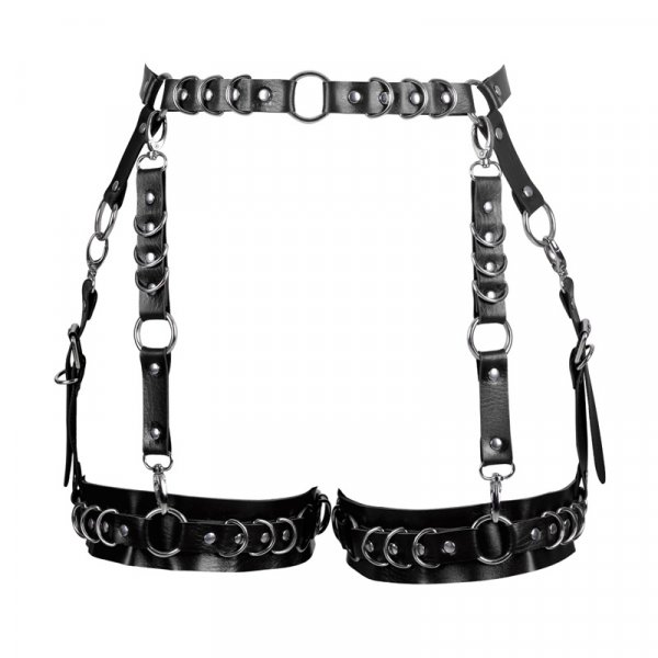 SM505 Punk Body Harness Ring Buckled Garter Waist Belt