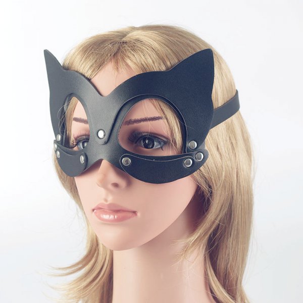 SM60 Buckled Leather Owl Mask With Open Eyes