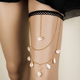 Shell Beads Tassel Elastic Leg Chain