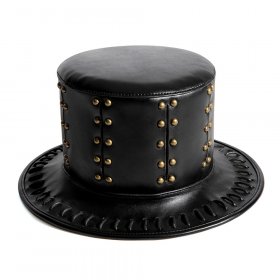 Steampunk Leather Riveted Hat