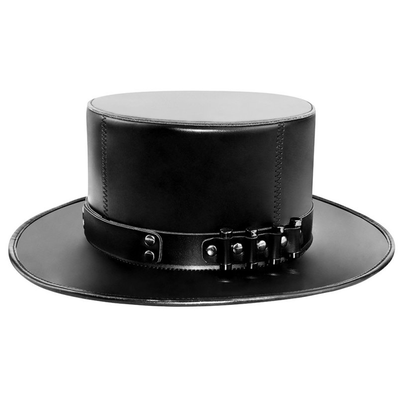 Men\'s Steampunk Buckles Splice Hat