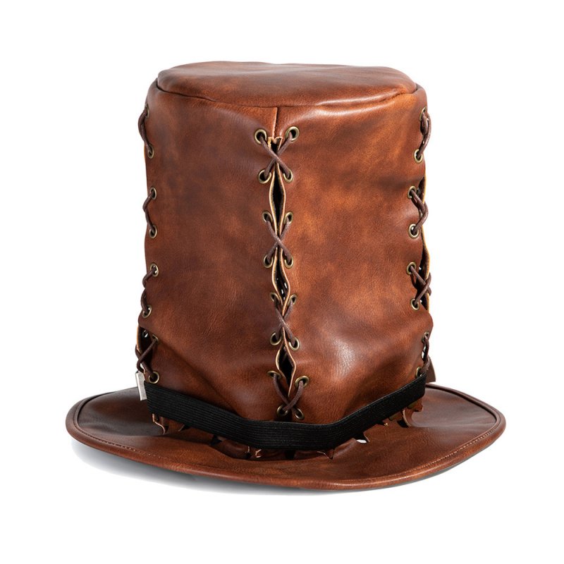 Men\'s Steampunk Sutural High Hat with Glasses