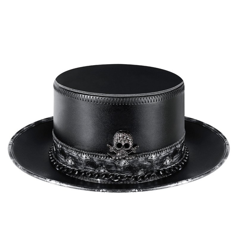 Steampunk Leather Top Hat For Halloween