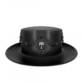 Men's Steampunk Skull Rivet Hat