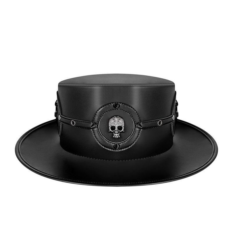 Men\'s Steampunk Skull Rivet Hat