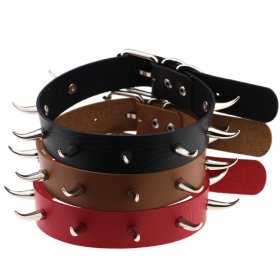 Spiked Rivet Leather Collar