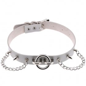 Ring With Chain Leather Collar