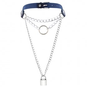 Chain Lock Pendant Ring Collar