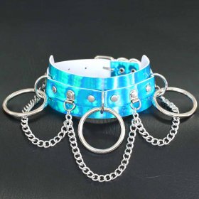 Metal O Ring Collar With Chain - Laser