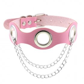 Leather Hole Breathable Chain Collar