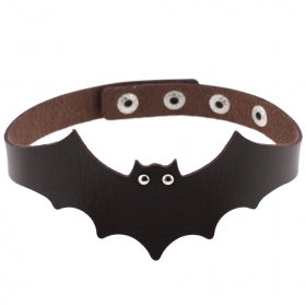 Little Devil PU Leather Bat Wing Collar