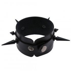 Tapered Stud Double Leather Bracelet