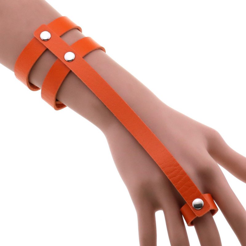 PU Leather Ring Wrist Bracelet