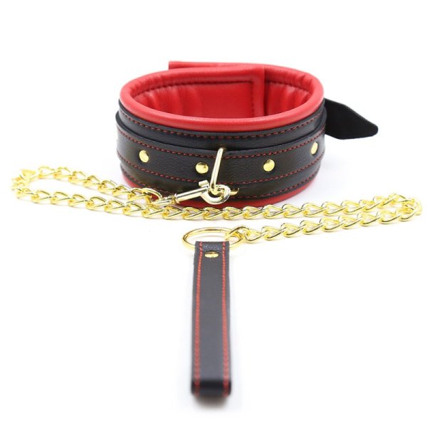 Golden Chain Leash Thick Bondage Collar